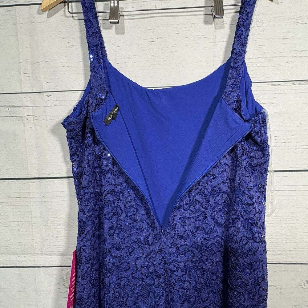 MARINA Cobalt Blue Bodycon Formal Cocktail Party Dress Size 12 Womens NWT - Picture 5 of 9